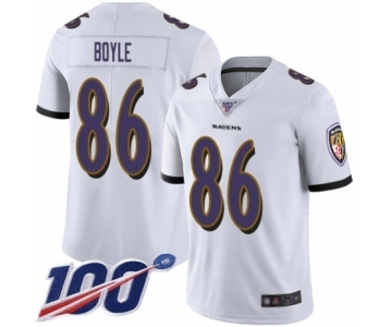 Men's Baltimore Ravens #86 Nick Boyle White Vapor Untouchable Limited Player 100th Season Football Jersey