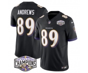 Men's Baltimore Ravens #89 Mark Andrews Black F.U.S.E 2024 AFC North Division Champions Vapor Limited Football Jersey