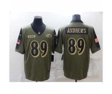 Men's Baltimore Ravens #89 Mark Andrews Nike Olive 2021 Salute To Service Limited Player Jersey