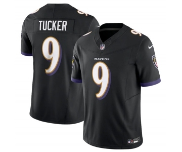 Men's Baltimore Ravens #9 Justin Tucker Black 2023 F.U.S.E Vapor Jersey