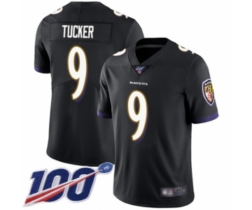 Men's Baltimore Ravens #9 Justin Tucker Black Alternate Vapor Untouchable Limited Player 100th Season Football Jersey