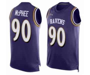 Men's Baltimore Ravens #90 Pernell McPhee Elite Purple Player Name & Number Tank Top Football Jersey