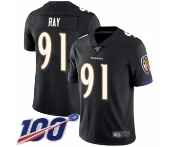 Men's Baltimore Ravens #91 Shane Ray Black Alternate Vapor Untouchable Limited Player 100th Season Football Jersey