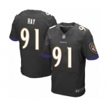 Men's Baltimore Ravens #91 Shane Ray Elite Black Alternate Football Jersey