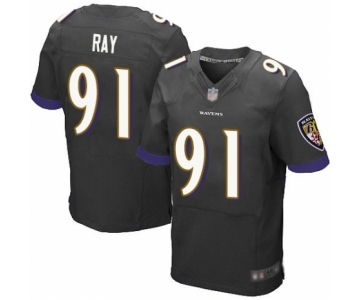 Men's Baltimore Ravens #91 Shane Ray Elite Black Alternate Football Jersey