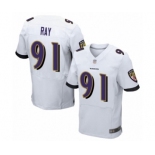 Men's Baltimore Ravens #91 Shane Ray Elite White Football Jersey