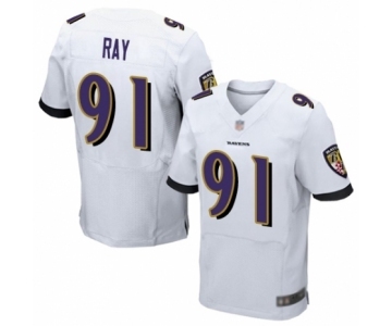 Men's Baltimore Ravens #91 Shane Ray Elite White Football Jersey