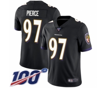 Men's Baltimore Ravens #97 Michael Pierce Black Alternate Vapor Untouchable Limited Player 100th Season Football Jersey