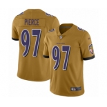 Men's Baltimore Ravens #97 Michael Pierce Limited Gold Inverted Legend Football Jersey