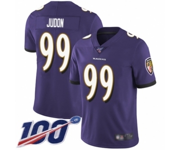 Men's Baltimore Ravens #99 Matt Judon Purple Team Color Vapor Untouchable Limited Player 100th Season Football Jersey