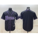 Men's Baltimore Ravens Blank Black With Patch Cool Base Stitched Baseball Jersey