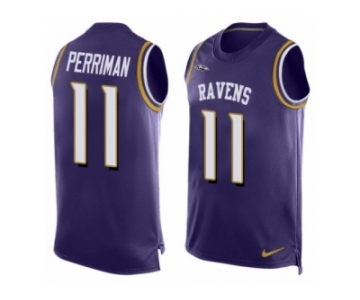 Men's Nike Baltimore Ravens #11 Breshad Perriman Limited Purple Player Name & Number Tank Top NFL Jersey