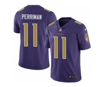 Men's Nike Baltimore Ravens #11 Breshad Perriman Limited Purple Rush NFL Jersey