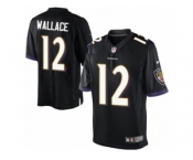 Men's Nike Baltimore Ravens #12 Mike Wallace Limited Black Alternate NFL Jersey