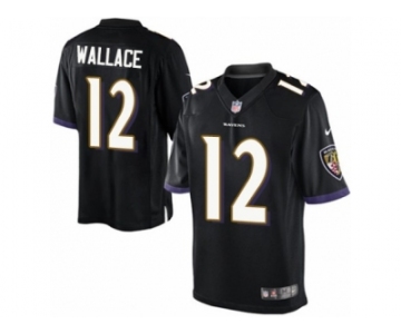 Men's Nike Baltimore Ravens #12 Mike Wallace Limited Black Alternate NFL Jersey