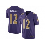 Men's Nike Baltimore Ravens #12 Mike Wallace Limited Purple Rush NFL Jersey