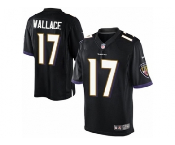 Men's Nike Baltimore Ravens #17 Mike Wallace Limited Black Alternate NFL Jersey