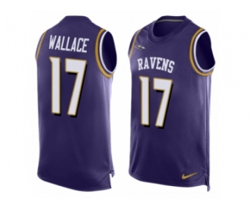 Men's Nike Baltimore Ravens #17 Mike Wallace Limited Purple Player Name & Number Tank Top NFL Jersey