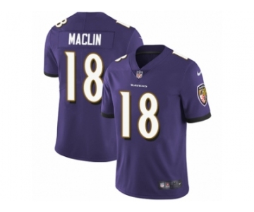 Men's Nike Baltimore Ravens #18 Jeremy Maclin Purple Team Color Vapor Untouchable Limited Player NFL Jersey