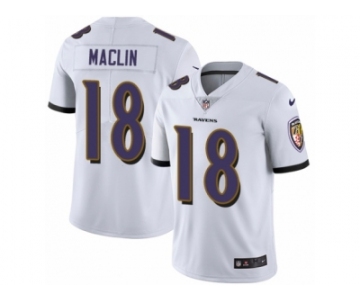 Men's Nike Baltimore Ravens #18 Jeremy Maclin White Vapor Untouchable Limited Player NFL Jersey