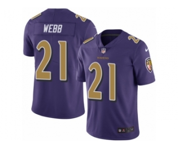 Men's Nike Baltimore Ravens #21 Lardarius Webb Limited Purple Rush NFL Jersey