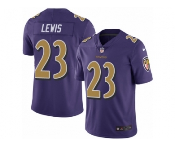 Men's Nike Baltimore Ravens #23 Kendrick Lewis Limited Purple Rush NFL Jersey