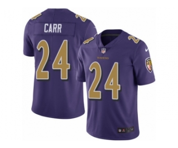 Men's Nike Baltimore Ravens #24 Brandon Carr Limited Purple Rush NFL Jersey