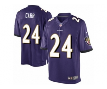 Men's Nike Baltimore Ravens #24 Brandon Carr Limited Purple Team Color NFL Jersey