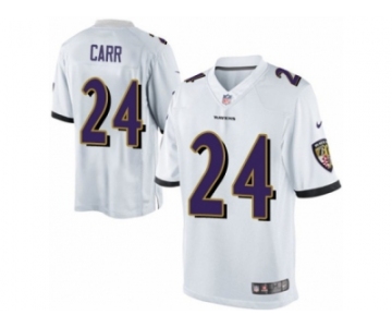 Men's Nike Baltimore Ravens #24 Brandon Carr Limited White NFL Jersey