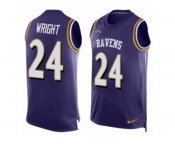 Men's Nike Baltimore Ravens #24 Shareece Wright Limited Purple Player Name & Number Tank Top NFL Jersey