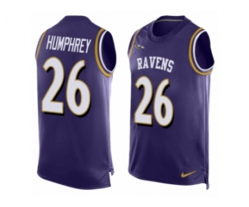 Men's Nike Baltimore Ravens #26 Marlon Humphrey Elite Purple Player Name & Number Tank Top NFL Jersey