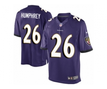 Men's Nike Baltimore Ravens #26 Marlon Humphrey Limited Purple Team Color NFL Jersey