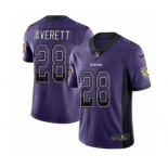 Men's Nike Baltimore Ravens #28 Anthony Averett Limited Purple Rush Drift Fashion NFL Jersey