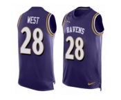 Men's Nike Baltimore Ravens #28 Terrance West Limited Purple Player Name & Number Tank Top NFL Jersey