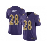 Men's Nike Baltimore Ravens #28 Terrance West Limited Purple Rush NFL Jersey