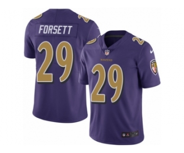 Men's Nike Baltimore Ravens #29 Justin Forsett Limited Purple Rush NFL Jersey