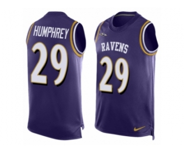 Men's Nike Baltimore Ravens #29 Marlon Humphrey Elite Purple Player Name & Number Tank Top NFL Jersey