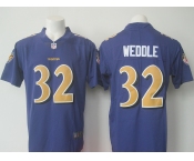 Men's Nike Baltimore Ravens #32 Eric Weddle  Limited Purple Stitched NFL Limited Rush Jersey