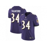 Men's Nike Baltimore Ravens #34 Lorenzo Taliaferro Vapor Untouchable Limited Purple Team Color NFL Jersey