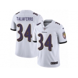 Men's Nike Baltimore Ravens #34 Lorenzo Taliaferro Vapor Untouchable Limited White NFL Jersey