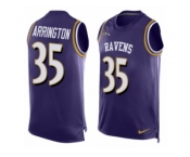 Men's Nike Baltimore Ravens #35 Kyle Arrington Limited Purple Player Name & Number Tank Top NFL Jersey