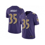 Men's Nike Baltimore Ravens #35 Shareece Wright Limited Purple Rush NFL Jersey