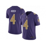 Men's Nike Baltimore Ravens #4 Sam Koch Elite Purple Rush NFL Jersey