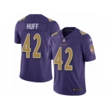 Men's Nike Baltimore Ravens #42 Marqueston Huff Elite Purple Rush NFL Jersey