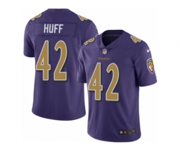 Men's Nike Baltimore Ravens #42 Marqueston Huff Elite Purple Rush NFL Jersey