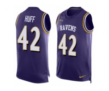 Men's Nike Baltimore Ravens #42 Marqueston Huff Limited Purple Player Name & Number Tank Top NFL Jersey