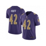 Men's Nike Baltimore Ravens #42 Marqueston Huff Limited Purple Rush NFL Jersey