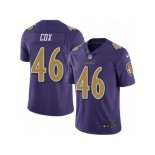 Men's Nike Baltimore Ravens #46 Morgan Cox Limited Purple Rush NFL Jersey