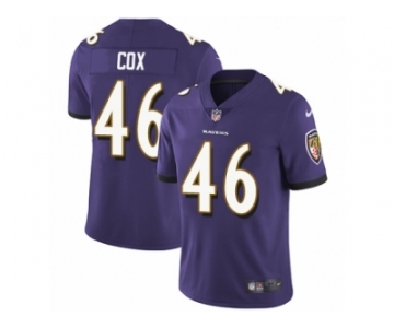 Men's Nike Baltimore Ravens #46 Morgan Cox Vapor Untouchable Limited Purple Team Color NFL Jersey