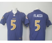 Men's Nike Baltimore Ravens #5 Joe Flacco Limited Purple Stitched NFL Limited Rush Jersey